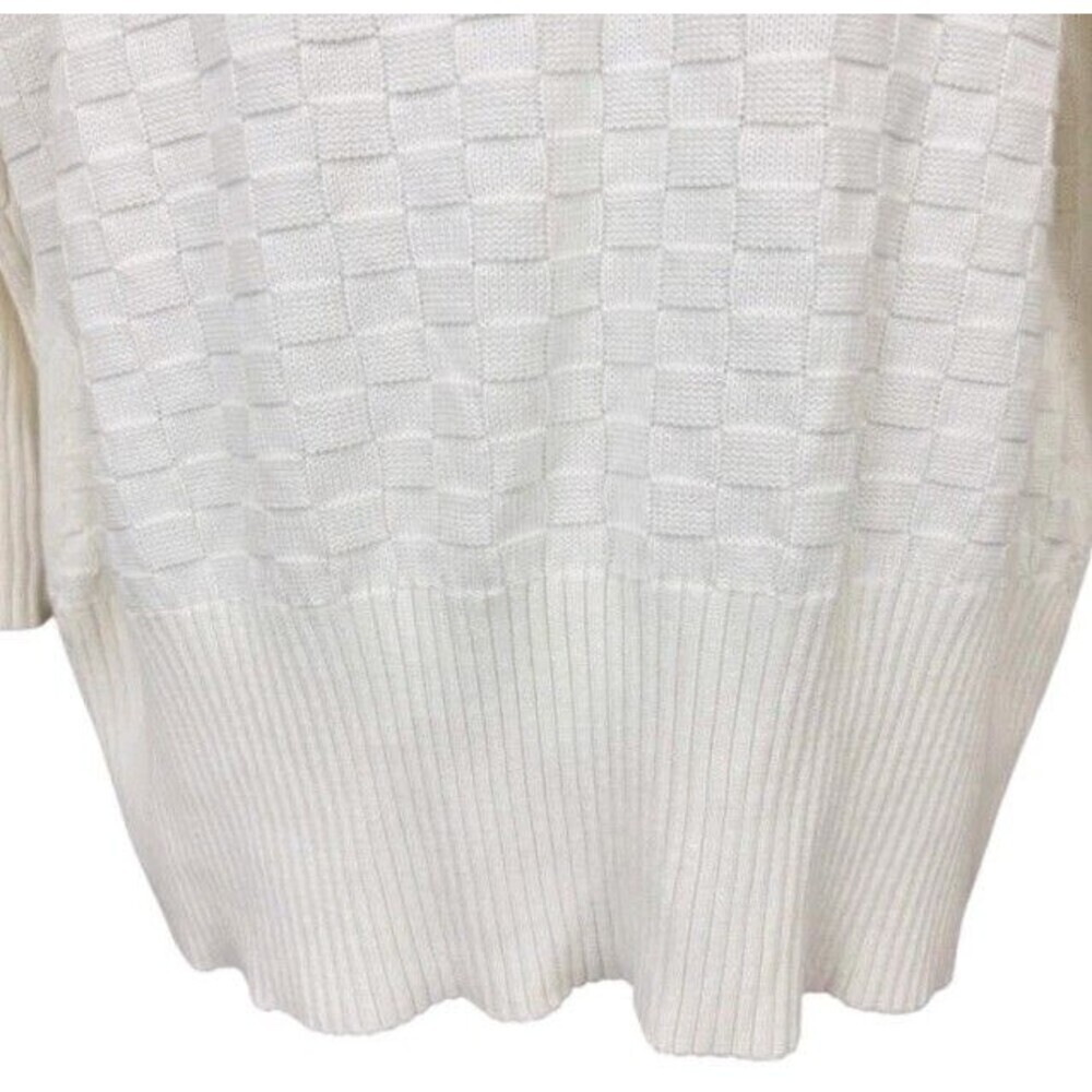 Rafalla Woman Woven Knit V-eck Sweater Size 2X Color: off-white - Picture 5 of 8